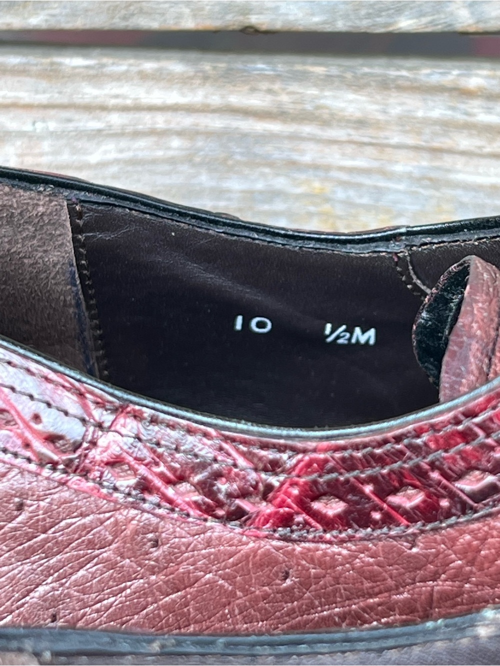Mezlan Genuine Crocodile Luxury Derby Shoes Burgundy A64065 Men’s 10.5 M RARE - Picture 14 of 16
